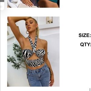 Shein zebra tank size small